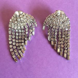 Vintage Deco rhinestone clip-on earrings